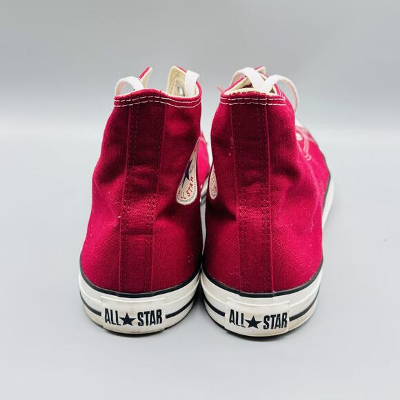 Converse Shoes Mens 11 Red Canvas Chuck Taylor All Star High Top Lace Up Sneaker - Picture 7 of 12